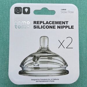 Como Tomo Silicone Replacement Nipples 2-Pack Slow Flow 0-3 Months - New Sealed!
